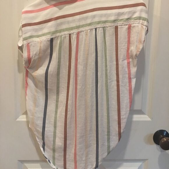 SO XS striped button down shirt short sleeve collared - Picture 2 of 2